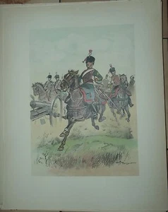 ANCIENNE GRAVURE MILITAIRE UNIFORME HUSSARD ZOUAVE EMPIRE SIGNEE TOUSSAINT (n°6) - Imagen 1 de 1