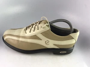 ECCO Hydromax Beige/ Tan Leather Women's Golf Shoes Size 39 EU 8/8.5 US - Picture 1 of 11