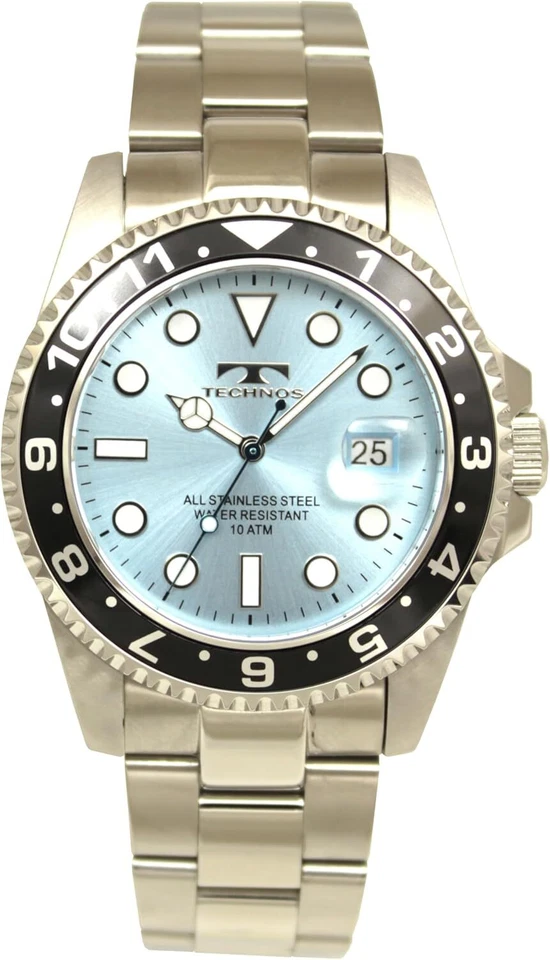 Technos Watch Quartz Men's Blue Dial Swiss Made Round Vintage TSM419BI w/ Box