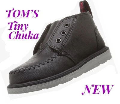TOMS Tiny Chuka Botas Negras Zapatos Niños Talla T 11 Súper Lindas NUEVAS Foto 1 de 4