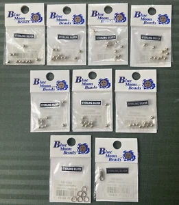 NINE Sealed Sterling Silver BLUE MOON BEADS Packs: Incl. Clasp, 6 Rings .925 - Picture 1 of 5