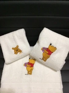 Winnie the Pooh -3 Piece Embroidered Bath Towel Set - Personalize - Picture 1 of 12