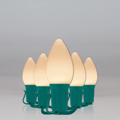 50 C7 OptiCore Shatterproof LED Christmas Lights Smooth Finish, Green Wire 50ft - Image 1 of 4