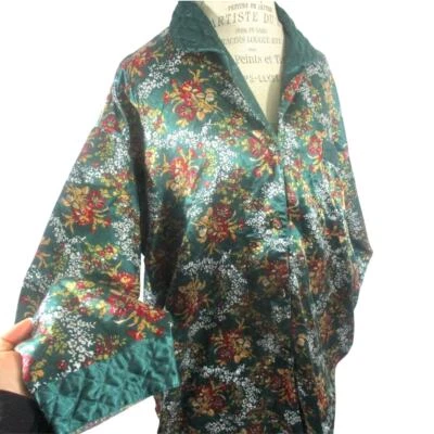 Conjunto de pijama vintage de vacaciones de Navidad rojo verde Victoria's Secret de los años 80 grande Foto 1 de 4