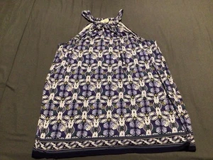 Max Studio Floral Sleeveless Halter Pullover Shirt XS - Picture 1 of 5