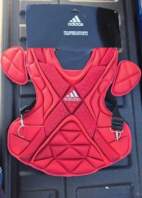 Nuevo Adidas 16" Pro Series Béisbol Receptor Protector de Pecho Rojo S99089  Foto 1 de 2