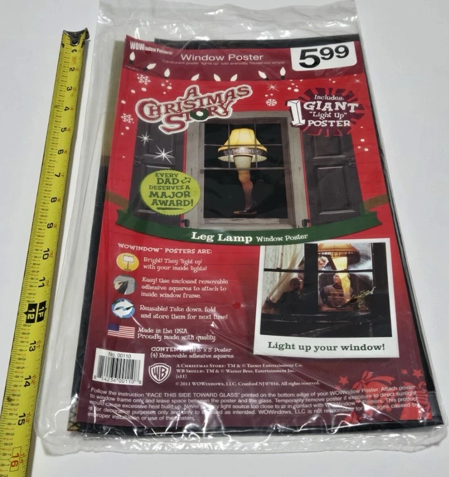 A Christmas Story WOWindow Lámpara de pierna Iluminar Ventana Póster RARO ¡Edición 2011! Foto 1 de 1