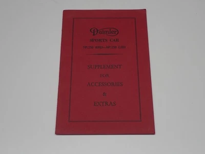 DAIMLER SPORTS CAR SP.250 RHD - SP.250 LHD SUPPLEMENT FOR ACCESSORIES & EXTRAS - Immagine 1 di 4