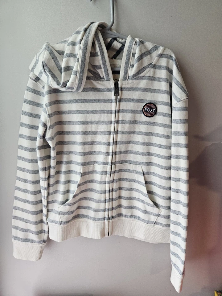 Suéter Roxy Niñas Talla Pequeña 8 Rayas Gris/Blanco Foto 1 de 2