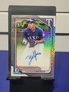 2024 Bowman Chrome Prospect HTA Choice Refractor 003/150 Yolfran Castillo Auto - Bild 1 von 2