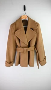 &  Other Stories belted short wool blend coat in camel size L/UK14 - Picture 1 of 19
