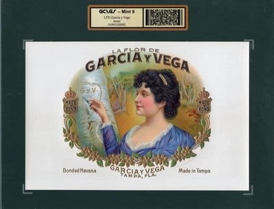 ESCASO Antiguo Original LA FLOR DE GARCIA y VEGA Etiqueta de Puros - TAMPA, FLORIDA Foto 1 de 3