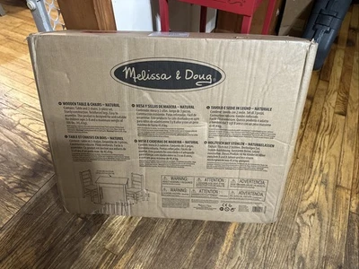 Melissa & Doug 2427 Wooden Kids' Table and 2 Chairs Playroom Furniture Set - Image 1 of 4