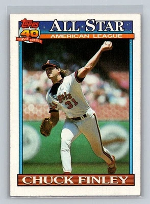 1991 Topps All Star #395 Chuck Finley California Angels Baseball Card - Image 1 of 2