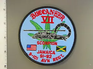1992 issue 101st Aviation, 9th Battalion "Buccaneer VII" Jamaica patch, new - Picture 1 of 2