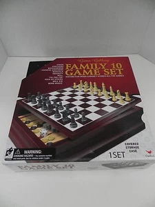 GAME GALLERY BOARD GAME FAMILY 10 GAME SET CHESS CHECKERS BACKGAMMON MORE- SEE * - Picture 1 of 6