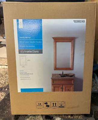 Style Selections Ryerson 25-in W x 34-in H Golden Rectangular Bathroom Mirror  — 第 1/2 张图片