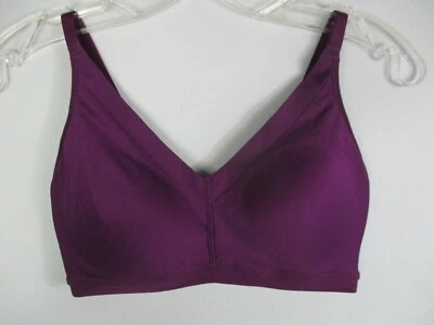Warner's Women's Size Medium M Solid Purple Wire Free Sports Athletic Bra - Image 1 of 4