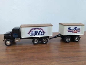 1/64 ERTL Illinois State Fair Grain Truck & Pup Trailer (#1666) 1992 Farm  - Picture 1 of 3