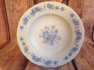 Vintage Fine Bohemian China Round Blue Flowers Floral Dessert Bowl 8.5 Inch - Picture 1 of 5