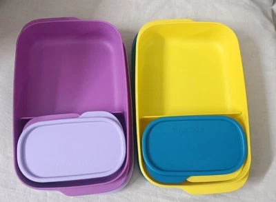 Tupperware My Lunch Set of 2 divided Lunch Box With removable inner Containers - Image 1 of 4