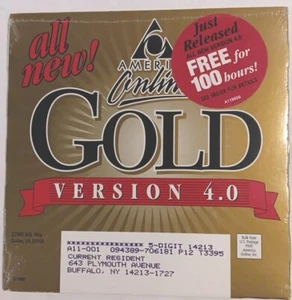 America Online Gold 4.0 New With Cd Sealed! Internet Vintage Computers - Picture 1 of 2