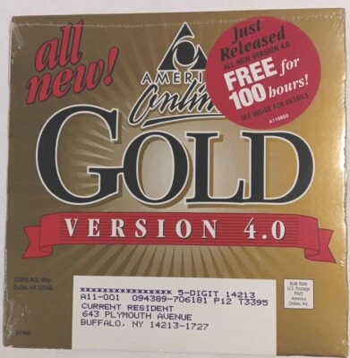 America Online Gold 4.0 New With Cd Sealed! Internet Vintage Computers - Image 1 of 2