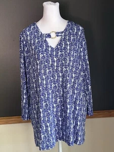 NWT Chicos Travelers Classic Hardware-Detail Pineapple Top Sz 2 Large - Picture 1 of 10
