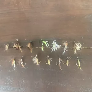 14 Handmade Fishing Flies Fresh Water New Never Used - Picture 1 of 8