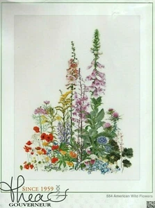 Thea Gouverneur 554A American Wildflowers Counted Cross Stitch Kit NIP 16 Ct. - Picture 1 of 4