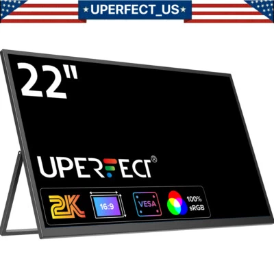 UPERFECT 22" Portable Monitor 2560*1440 QHD LCD Game Display IPS Panel USB C US - Image 1 of 4