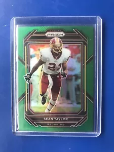 SEAN TAYLOR~2022 PRIZM FOOTBALL GREEN PRIZM PARALLEL #300~REDSKINS - Picture 1 of 2