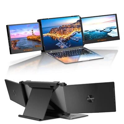 Dual Portable Triple Fold 1080P IPS Monitor Screen Extender For Laptop 13-17.3" - Image 1 of 4