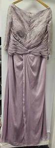 Ladies Cabotine Long Dress With Wrap Mauve Size 24 - Picture 1 of 8