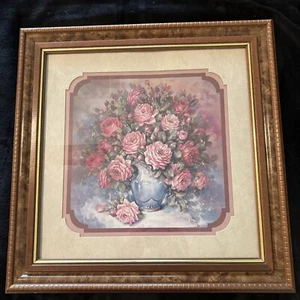 Julia Cramer Druck Passepartout und gerahmt Kunst "Stillleben der Rosen" Vintage Floral - Bild 1 von 7