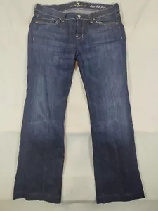 7 for All Mankind Jeans Women 30 Dojo Flip Flip Flare Leg Stretch Denim Blue - Picture 1 of 11