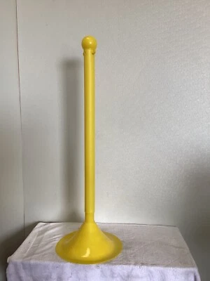 Stanchion / Crowd Control Post. No Chain. Box Of 8. Light Duty. Yellow. - Image 1 of 4