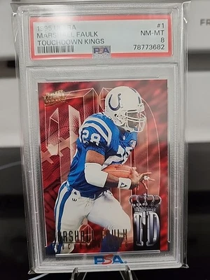 1995 Fleer Ultra Touchdown Kings Marshall Faulk #1 PSA NM-MT 8-Colts - Image 1 of 4