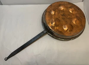 Antique Hand Made French Copper Egg Poacher Pan 14" - Picture 1 of 10