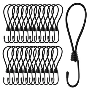 Elastici con gancio 25 pezzi tenditori per teloni reti e striscioni da 20 cm - Foto 1 di 5