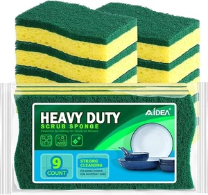 AIDEA 9er-Pack Küchenschwämme - strapazierfähiges Peeling für harte Unordnung - Bild 1 von 5