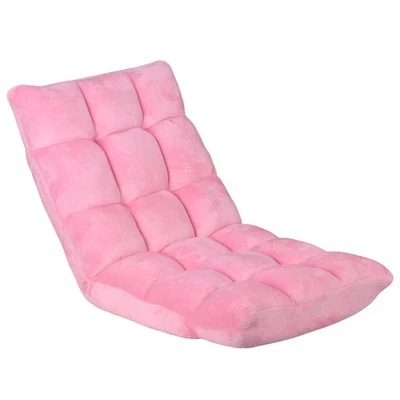 Floor Chair Floor Sofa Chair Gaming Lounger Padding Seat Chair Foldable Pink - Image 1 of 4