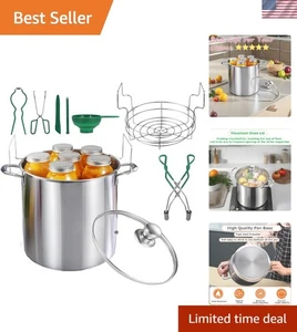 Stainless Steel 21.5QT Water Bath Canning Pot with RackSupplies Starter Kit - Bild 1 von 10