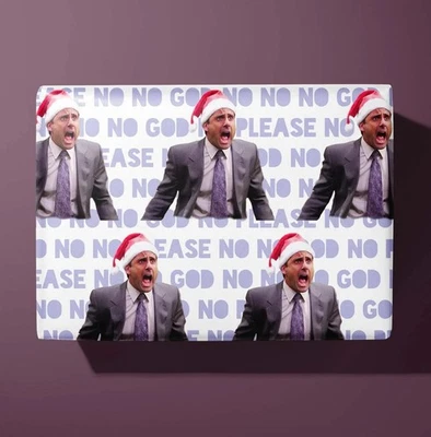 Michael Scott Christmas Wrapping Paper, Funny the Office Xmas Gift Wrap - Image 1 of 4