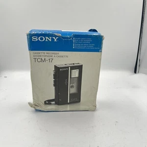 Grabadora de casete Sony TCM-17 negra - solo repuestos y reparación - no funciona - Imagen 1 de 8
