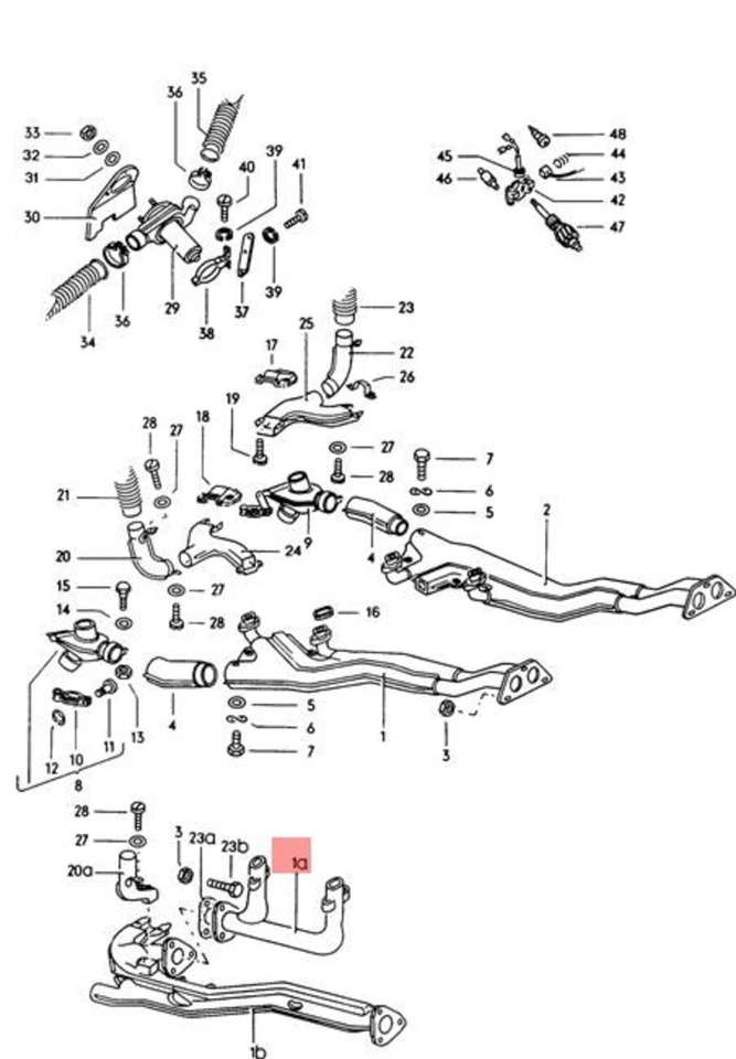 Genuine PORSCHE 914 Exhaust Pipe Left 039256281A - Изображение 1 из 1