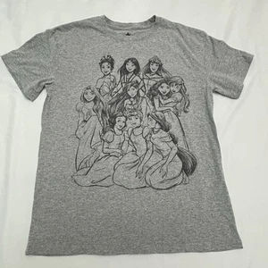 Disney Princess Girl’s Youth Short Sleeve Gray Sketch Pencil Drawing T-Shirt Med - Picture 1 of 6