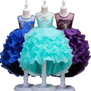 Flower Girls Tiered Tulle Princess Dress Kids Princess Birthday Gown Tutu Dress - Picture 1 of 22