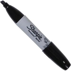 Sharpie Chisel Tip Permanent Markers, Black, 12/Case