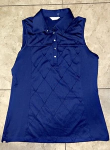 Callaway Women’s Blue Sleeveless Collared Golf Shirt Size M Diamond Active - Picture 1 of 4